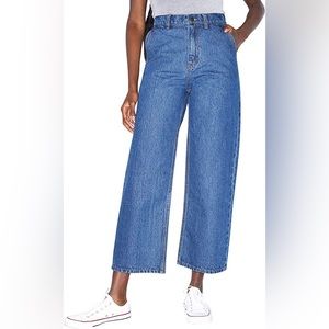 American Apparel “The Crop Wide Leg Jean” blue jeans